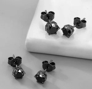 2x Pendientes Corte Princesa Diamantes Laboratorio Moissanita Negro 1ct (2ct) - Certificado GRA - Imagen 1 de 3