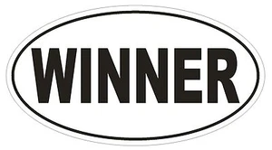 WINNER Oval Bumper Sticker or Helmet Sticker D1847 Euro Oval  - Photo 1 sur 1