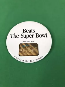 Pin de botón vintage LIARS CLUB Four Star International BEATS THE SUPERBOWL - Imagen 1 de 6
