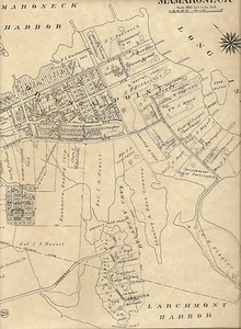 Mamaroneck Larchmont Orienta NY 1910 Maps with Landowners Names Shown - Picture 1 of 8