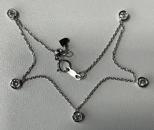 14k White Gold Diamonds By the Yard .50 Carats Dangling Bezel Set Bracelet - Picture 1 of 14