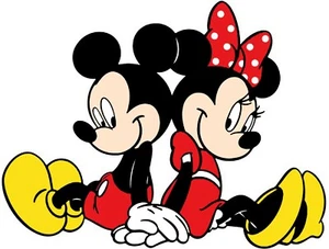 Mickey and Minnie Mouse Iron On Transfer-T-Shirt + Light & Dark Color Fabric #5 - Picture 1 of 4