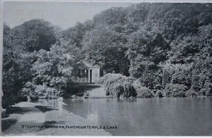OLD POSTCARD 1905 STOURTON GARDENS PANTHEON TEMPLE AND LAKE - Picture 1 of 2