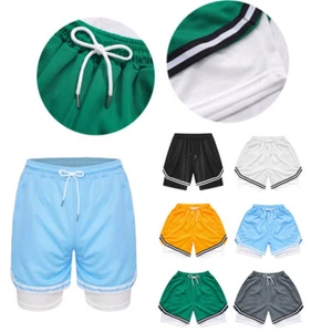Kids Athletic Workout Shorts Double Layer Quick Dry Swim Trunks Built-in Legging - Picture 1 of 77