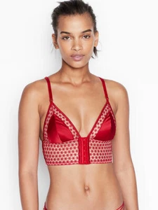 NEW Victoria Secret Luxe Starburst Long Line Triangle Bra Red- M- XL - Picture 1 of 3