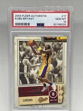 2004-05 Fleer Authentix #17 Kobe Bryant NBA HOF PSA 10 GEM MT