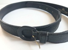 VINTAGE MULBERRY BLACK LEATHER BELT MADE IN ENGLAND EMBOSSED SIZE 28/70