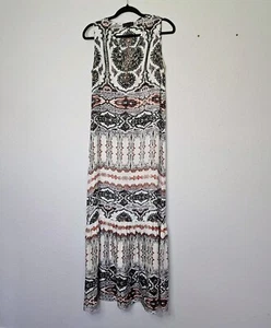 Hale Bob Sheer Maxi Tiered 100% Silk Dress Multicolor Boho Sleeveless XS - Picture 1 of 14