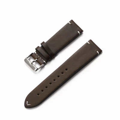 复古油蜡真皮表带 18 19 20 21 22 24 毫米薄牛皮表带 — 第 1/4 张图片