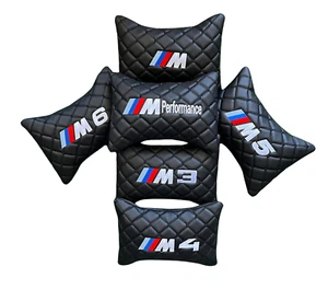 For BMW M5 Leather Breathable Headrest Pillow, Car Neck Pillow Set - 2 PCS, A++ - Picture 1 of 9