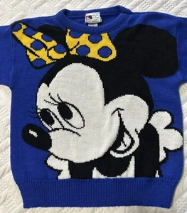 VTG 90's Mickey & Friends Minnie Mouse Sweater by Jet Set Youth Size 10/12 - Picture 1 of 6
