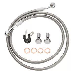 44-1/2" Front Brake Lines Oil Hose for Harley Sportster 883 1200 NO ABS 12" Bar - Picture 1 of 7