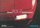 MAZDA RX - 7 Betriebsanleitung 1986 Handbuch FB 2 Conduite et Entretien BA