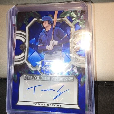 2023 PANINI EEE BLUE HIDDEN GEMS REFRACTOR AUTO #HG-TSP TOMMY SPECHT - TEXAS - Image 1 of 3