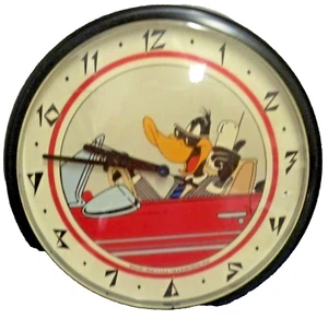 1994 Warner Bros Daffy Ente in Cabrio Wanduhr Westclox 10 Zoll D Md in USA - Bild 1 von 3