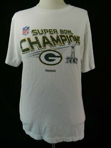 Green Bay Packers Super Bowl champion t-shirt adult XL White Reebok NFL football