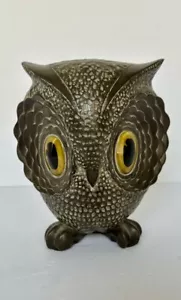 Vtg Freeman McFarlin Large Eye Owl Pottery Of California Artist Initials - Picture 1 of 9