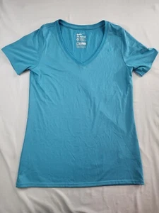 Nike Shirt Dri-Fit Womens Sz Medium Light Blue Fitted Athletic Performance - Picture 1 of 13