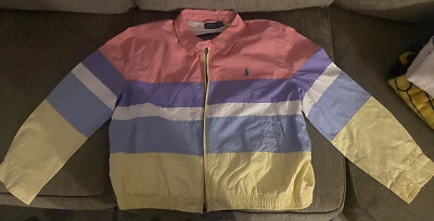 Chaqueta cortavientos Polo Ralph Lauren popelina bloque de colores para mujer talla XXL/TTG RARA Foto 1 de 4