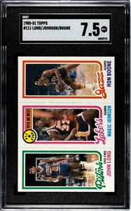 1980-81 Topps MAGIC JOHNSON/Long/Boone ROOKIE SGC 7.5 NEAR MINT+ Condition - Picture 1 of 2