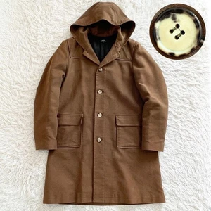 00s French-made A.P.C. hooded coat, archive, camel brown, men's, from Japan - Picture 1 of 9