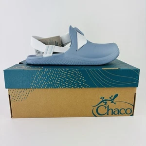 Zoccoli Chaco Chillos donna taglia 8 scarpe mule slide Eur 38 blu nebbia nuovi con scatola - Foto 1 di 7
