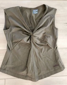 Patagonia Bandha Twist Front Tank Top Womens L Large Dark Brown Sleevless - Picture 1 of 8