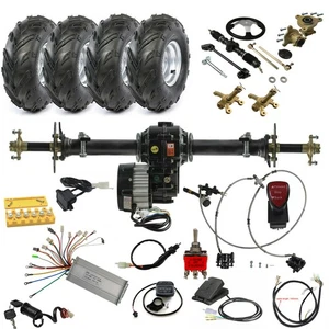 30" Rear Axle kit 48v 1000w Differential Motor 7" Wheels Front Steering Rack End - Picture 1 of 13