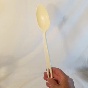 "Cuchara de cocina de plástico de nailon blanco vintage productos hechos a medida 11,5"" EE. UU. - Imagen 1 de 5
