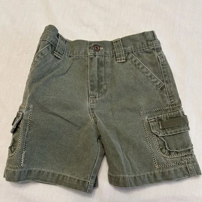 Винтажные шорты чероки для мальчиков 18 мес армейские зеленые зигзагообразные швы 6 карманов - Изображение 1 из 4