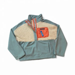 Pullover Columbia Lodge Sherpa, botón a presión, color azul piedra, talla L grande nuevo con etiquetas - Imagen 1 de 9