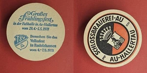 AU-Hallertau Volksfest in Rudelzhausen 1978 Brauerei Bierdeckel Bier - Bild 1 von 1
