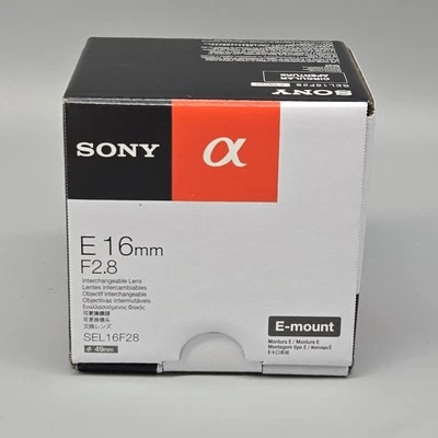 Sony SEL16F28 16mm F2.8 AF Wide Angle Lens f/Sony E-mount Autofocus Prime Camera - Image 1 of 4