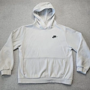 Nike Hoodie Kids Youth XL White Long Sleeve Pullover Sweatshirt Swoosh Pockets - Picture 1 of 9
