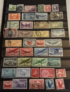 Collection Of Us On Paged Cards Used Mint Washington Franklins Back Book N-52a - Picture 1 of 11