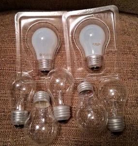 7 A15 Ceiling Fan Bulbs GE & Sylvania 60 And 40 Standard Base - Picture 1 of 4