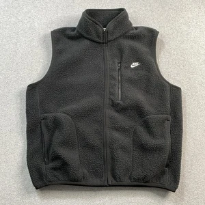 Nike Vest Mens Large Sportswear Club Winterized Fleece Black Full Zip FZ0894-010 - Picture 1 of 17