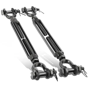 2 Pack 3/8" Black Turnbuckle Heavy Duty Jaw and Jaw Turnbuckle, 1200 Lbs Working - Picture 1 of 7
