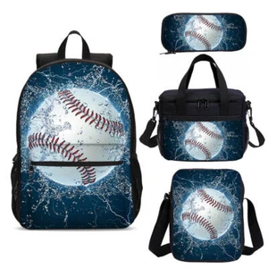 Wasser Baseball Sport Kinder Schule Rucksack Isoliert Lunch Bag Stift Etui Wert Menge - Bild 1 von 19
