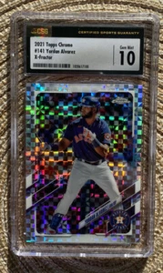 2021 Topps Chrome Yordan Alvarez X-Fractor Refractor #141 Houston Astros CSG 10 - Picture 1 of 3