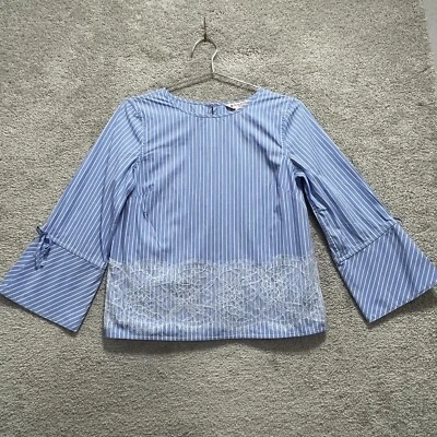 Camisa para mujer Brooks Brothers 0 encaje a rayas manga campana Foto 1 de 4