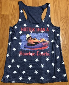 Hotter Than A Hoochie Coochie Blue & White Stars Tank Medium Alan Jackson Nice - Picture 1 of 5