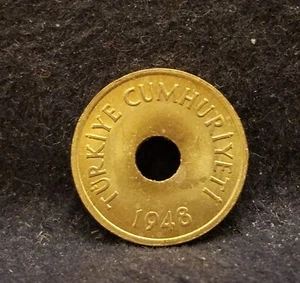 1948 Turkey kurus (kurush), UNC as struck, KM-881 (TU3) - Picture 1 of 6