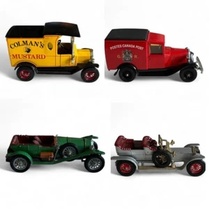 Lote de trabajo modelos de vehículos diecast vintage de antaño coche furgoneta camión de reparto x 4 - Imagen 1 de 5