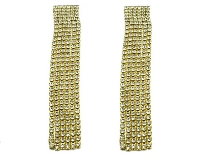 1 Paar Clips Ohrringe Chandelier NIGHTS 2 mit Strass 8cm 1,2cm breit - Bild 1 von 4