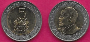 KENYA 5 SHILLINGS 2005 UNC FIRST PRESIDENT BUST OF MZEE JOMO KENYATTA LEFT,NATIO - Picture 1 of 1