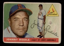 1955 TOPPS #98 JOHNNY RIDDLE ST LOUIS CARDINALS (LOW GRADE/MARKED)