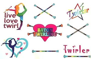 BATON TWIRLING WINDOW CLINGS  BEDROOM WINDOWS LIVE LOVE TWIRL BATON GIFT TWIRLS - Picture 1 of 18