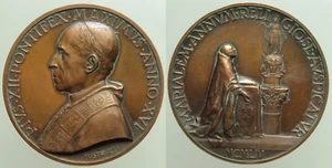 Medaglia Papa Pio XII Il Papa davanti alla Madonna Anno XVI 1954 Ae mm44 - Imagen 1 de 1