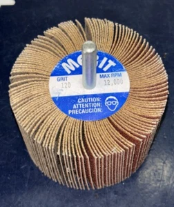 MERIT 3” 120Grit Flap Wheel 3”x2”x1/4” Ceramic Alumina 3x2” ONE WHEEL - Picture 1 of 7